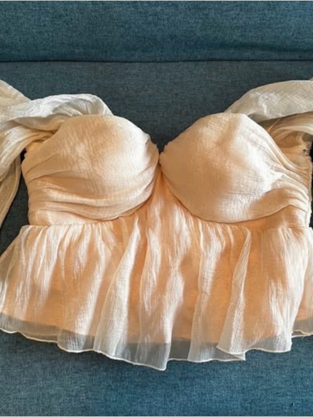 House of Harlow 1960 Blush Peplum Bustier Camisole